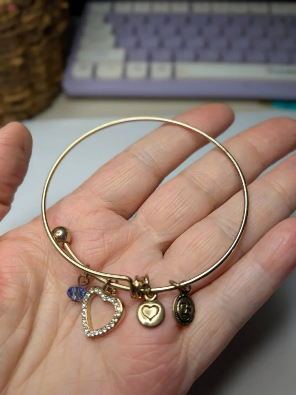 Brighton Gold‑Tone Expandable Charm Bangle